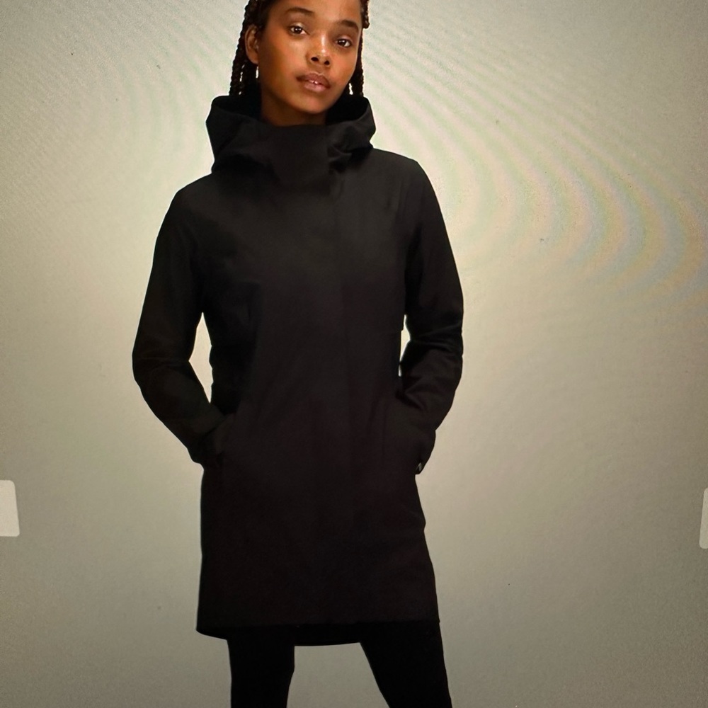 lululemon athletica Black Hooded Trench Coat